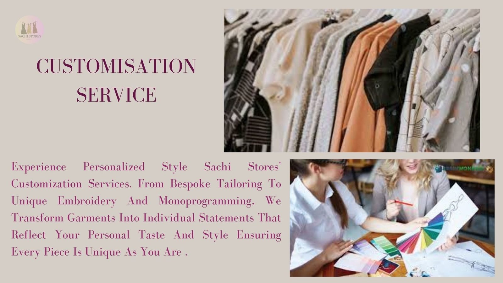 customisation service banner